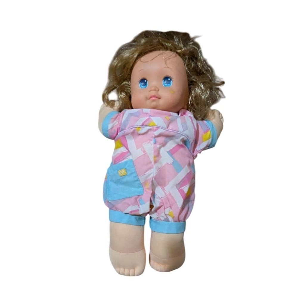 Vintage 1989 Mattel‎ PJ Sparkles Baby Doll Pink Romper 15 Inch Soft Body Toy